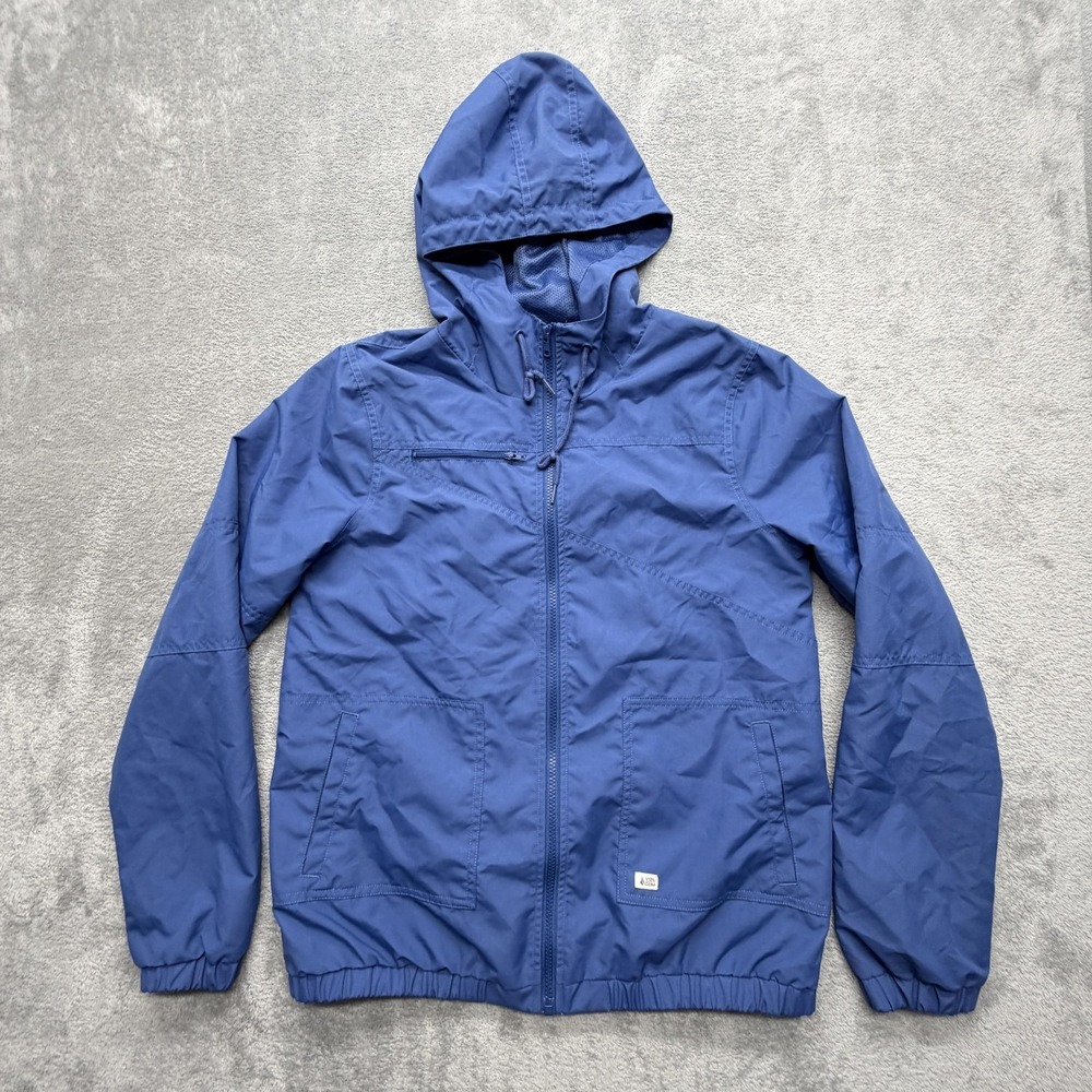 Volcom Jacket Mens L Blue Windbreaker Hooded Lined Full Zip Pockets Lightweight